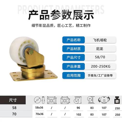 58mm70mm飛機(jī)場(chǎng)輪支架尼龍輪貨物運(yùn)輸機(jī)場(chǎng)不銹鋼輪減震萬(wàn)向輪車輪